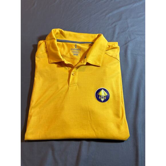 Elevate Men’s Polo Shirt Large Yellow Short Sleeve Performance Golf Casual Logo - Picture 13 of 13